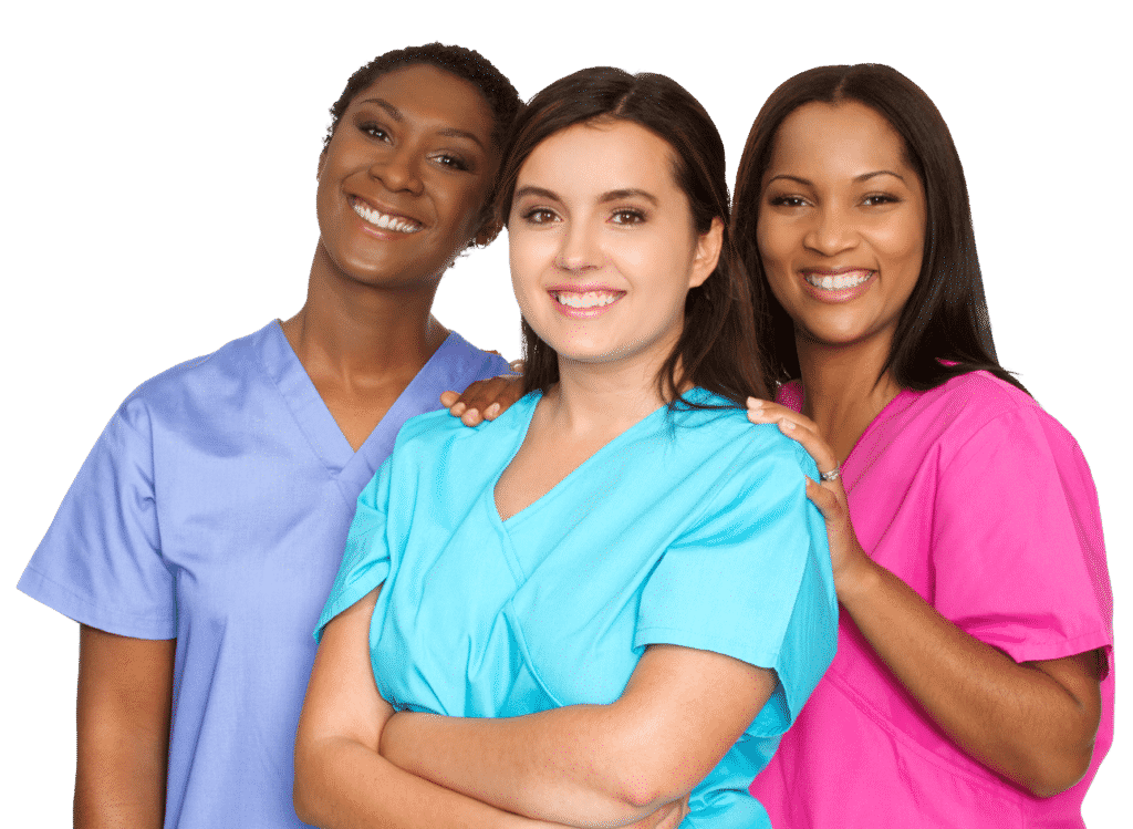 3 nurses standing together