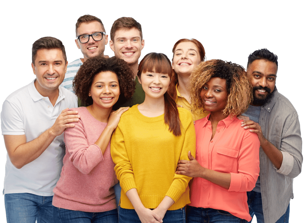 group of happy smiling people